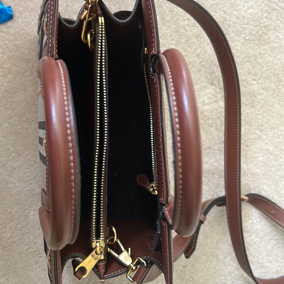 Burberry Mini Title Vintage Check
Double Handle Leather & Canvas Bag - Picture 6 of 7